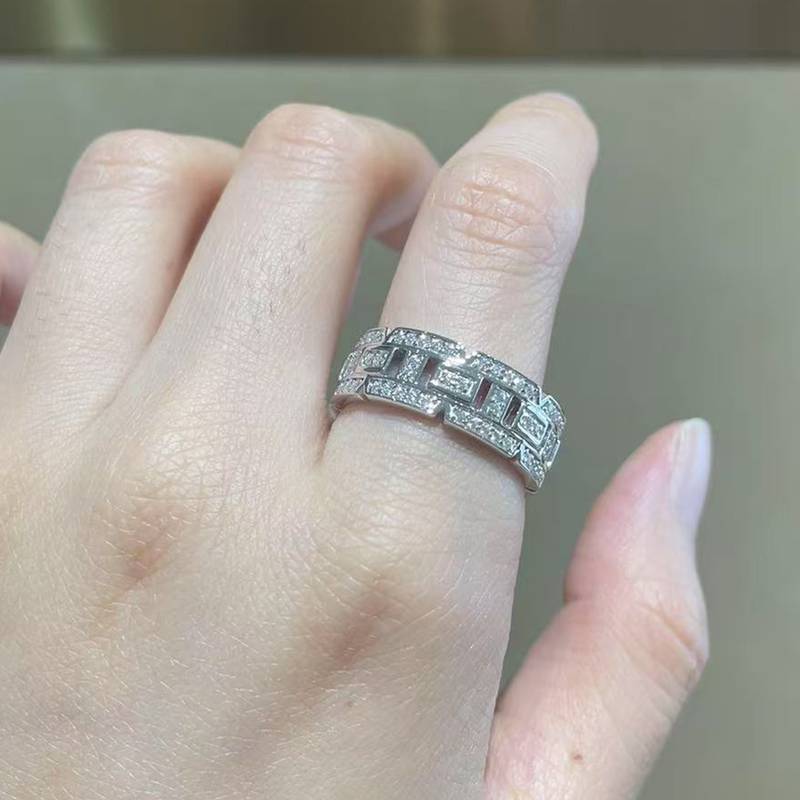 Affordable Luxury男款排戒S925银镀白金Men's Ring定制选款副石Moissanite0.45ct